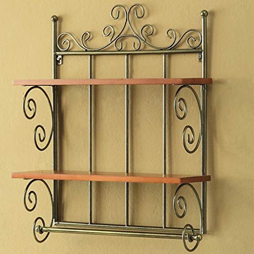 RSOCHS Shelf bathroom 2 layer bathroom wall hanging wall storage rack storage European and American creative wrought iron