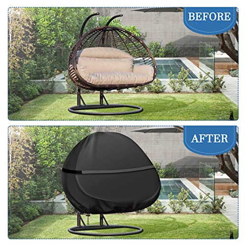 GARPROVM Hanging Chair Protective Cover for Hanging Chair, 600D Polyester Oxford, Waterproof, Anti-UV, Tarpaulin for Hanging Chair, Swing Chair,