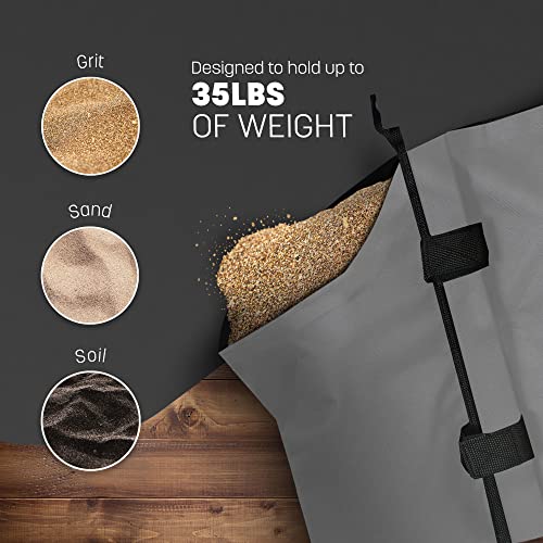 KEPLIN 4pk Weight Bags for Gazebo & Tents, Heavy Duty Secure Feet Bags with Velcro Straps for Canopy, Umbrella, Trampoline, Patio Shelters | Fill
