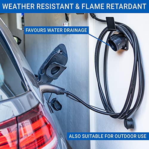 EVify Type 2 Cable Holder • EV Charger Holder • Type 2 Charger Wall Mount • Plug Holder Wall Bracket