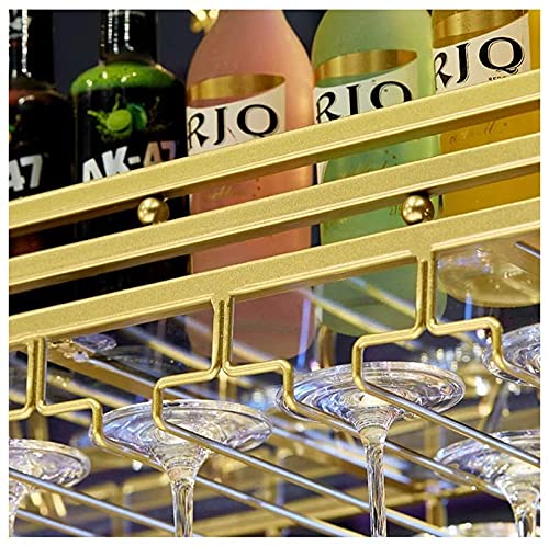 SUCHETA Hanging Wine Rack with Glass Holder and Shelf, Goblet Wine Glass Rack, Upside Down Home Decoration Hanging European Creative bar Shelf, W