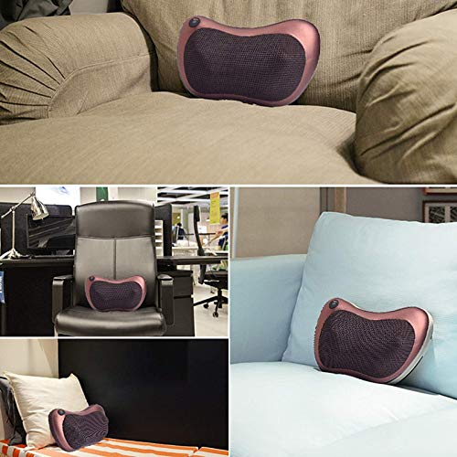 HUANGXING - Neck and Back Massager 4/8 Heated Rollers Shiatsu Massage Pillow, Electric Full Body Massager, Relieve Muscle Pain, Deep Tissue Knead