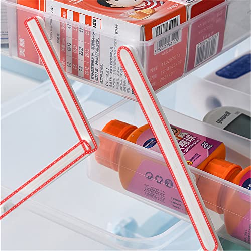 LIKEUDO 3 Layer Medicine Organizer Box First Aid Health Emergency Storage Box Large Capacity Medicine Storage Bins with Lid (White)