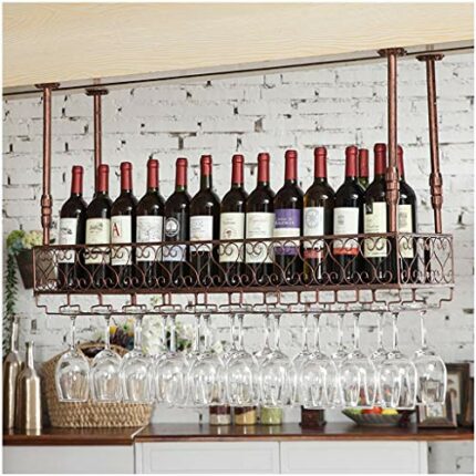 Ceiling Wine Rack Stylish Simplicity Down Simple Style Multi-Function Living Room Creative Display Storage Wine Rack -Restaurant Kitchen Bar Floa