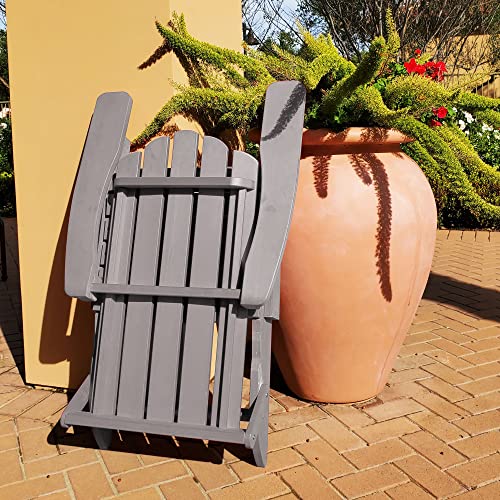 POLYTEAK Folding Adirondack Chair, Premium Poly Lumber, All Weather Resistant, Outdoor Patio Furniture, Plastic Adirondack Chairs for Patio Garde