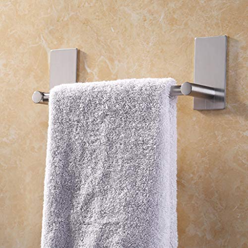 N/A Self Adhesive Single Towel Rail,Stainless Steel Bathroom Towel Holder Tack 30cm,Towel Rails Wall Mounted for Kitchen Bathrooms
