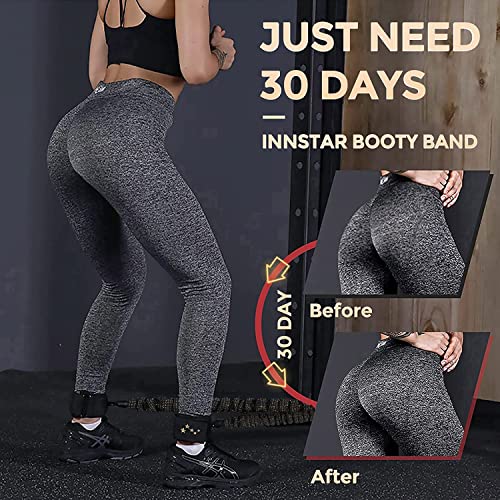 INNSTAR Booty Resistance Band Glute Cord Cable Machine for Hip Home Workout Cable Kickbacks with Instructions & Carry Bag