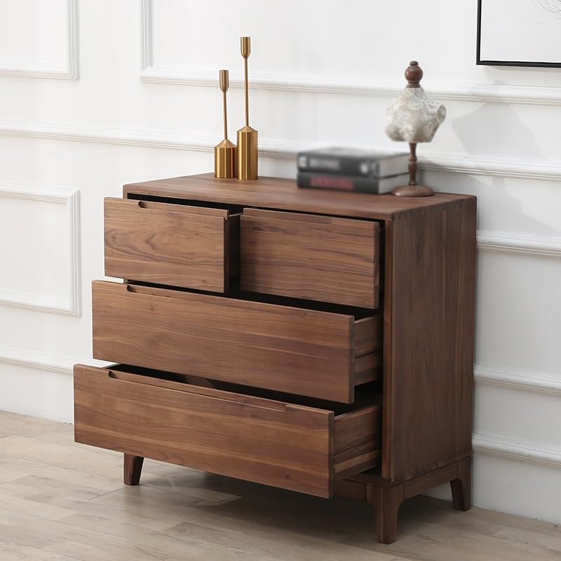 MJWDP Four-bucket Cabinet Walnut Side Cabinet Hotel Bedroom Bedside Drawer Locker
