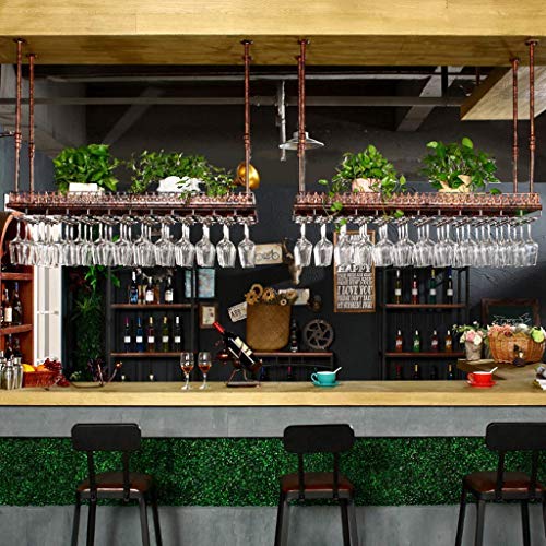 EYLINK Wine Racks,Wine Lovers/Floating Wine Shelf Wine Glass Rack Wine Rack Adjustable Height Ceiling Mounted Hanging Wine Bottle Holder Metal Ir
