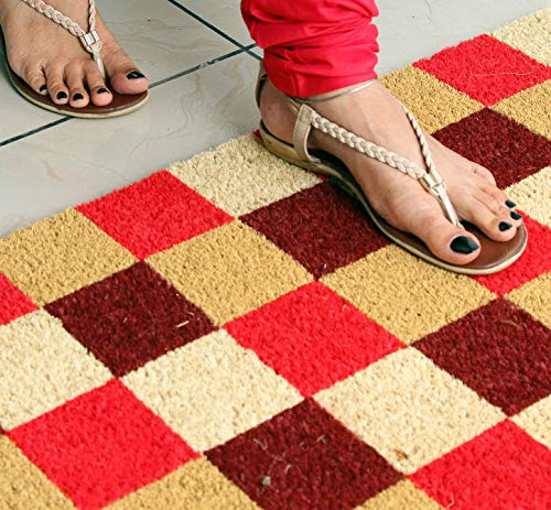 Coco&Coir Door Mat | Natural Coir | Non-Slip | Thick Coir | Premium Quality | Rubber Backed | Eco-Friendly | Indoor | Outdoor | Heavy Duty | Entr