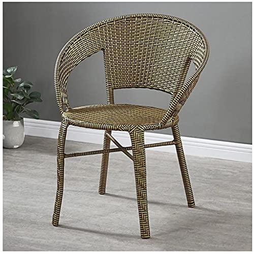 LEIGE Outdoor Garden Furniture Garden Chair Balcony Small Rattan Chair Armrest Chair Leisure Outdoor Woven Teng Chair Retro Simplicity (Color : M