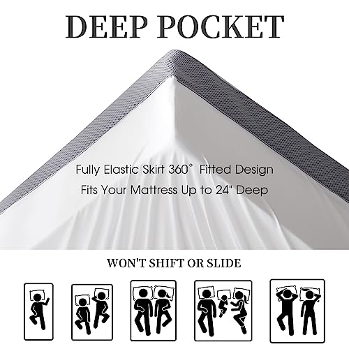 King Mattress Topper for Back Pain, Cooling Mattress Topper for Hot Sleepers, Plush Pillowtop Mattress Topper King, Extra Thick Mattress Pad Cove