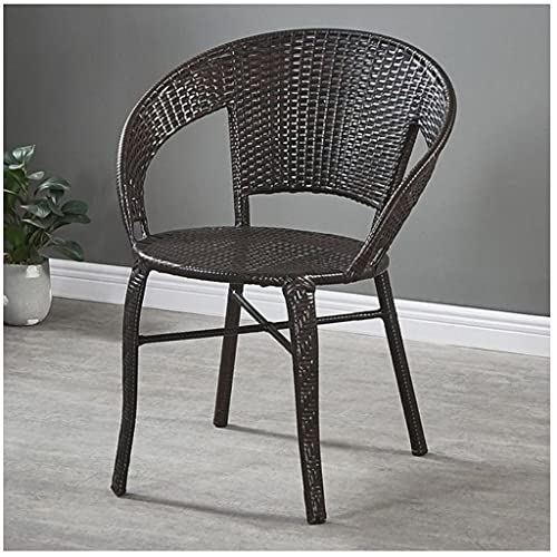 LEIGE Outdoor Garden Furniture Garden Chair Balcony Small Rattan Chair Armrest Chair Leisure Outdoor Woven Teng Chair Retro Simplicity (Color : M