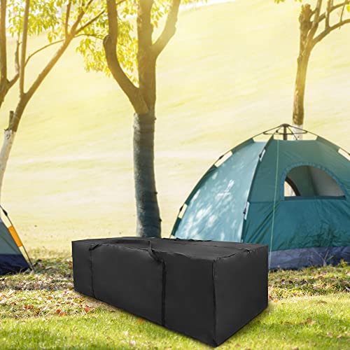 Garden Furniture Cushion Storage Bag, Oxford Fabric Waterproof Anti-UV Rip Proof Portable Outdoor Furniture Cushion Bag with Sturdy Zipper and Ha