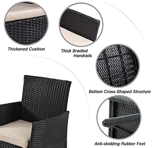 Outdoor Patio Furniture Sets 4 Pieces Patio Set Rattan Chair Wicker Sofa Conversation Set Patio Chair for Backyard Lawn Porch Poolside Balcony Ga