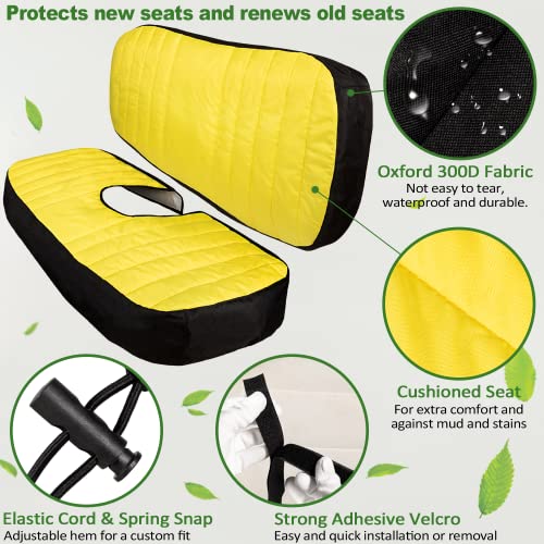 LP66449 Mid-Size Bench Seat Cover fit for John Deere Gator XUV560 XUV590 - Yellow Front Cushioned Seats Weatherproof Oxford 300D Fabric