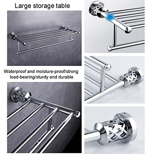 HIGOH Towel Racks, Bathroom Towel Rack Wall Mounted Towel Holder,Chrome Double Layer Towel Rack,Simple Bathroom Towel Holder,Stainless Steel Bath