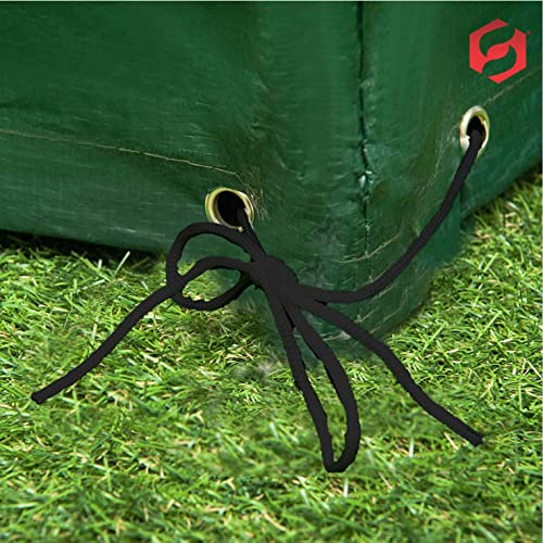 SUL Heavy Duty 1.2m Waterproof Outdoor Garden Bench Cover with Corner Eyelets Securing Ropes, Windproof Patio Furniture Cover, Anti-UV, Tear Resi