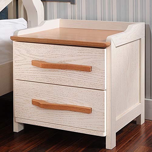 JYDQM Bedroom Bedside Table with Double Drawers, Furniture Solid Wood Bedside Table Side Table Bedroom Storage Cabinet