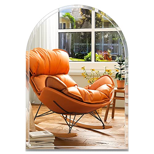 MYlovelylands 10x13 inch Gold Small Arched Mirror for Bathroom Vanity Mirror or Wall Decor Arch Mirror Brushed Metal Frame Wall Mounted Mirror fo