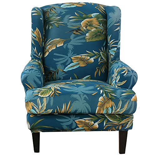 SHANNA Armchair Covers, Spandex Sofa Cover Stretch Wing Chair Slipcover for Armchairs - Wingback Chair Covers - Geometric Grey