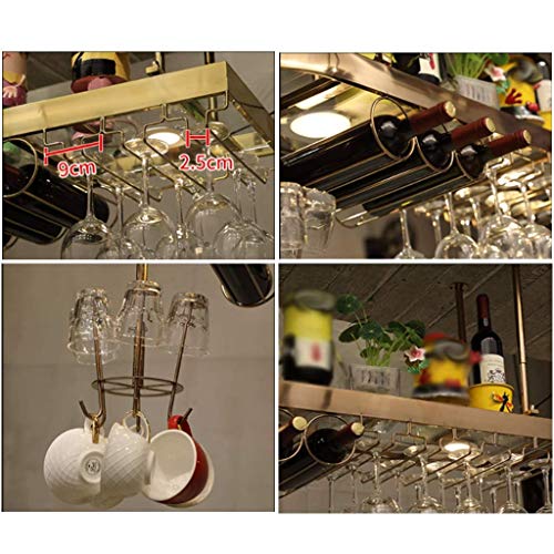 Ceiling Wine Rack Multi-Function Wine Rack Glass Wine Glass Holder Vintage Wrought Iron Wine Rack - Restaurant Kitchen Bar Decoration Adjustable