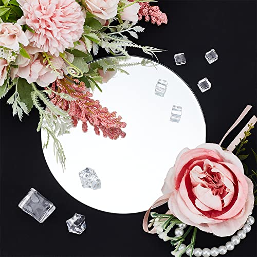 FINGERINSPIRE Round 3mm Beveled Glass Mirror 15cm in diamete Round Mirror Panels Modern Look Aesthetic Mirror Glass Mirrors for Wall Decoration,