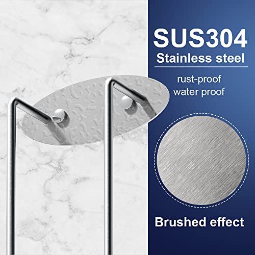 HONPHIER Towel Storage Racks Self-Adhesive Towel Holder Wall Mounted Stainless Steel Towel Rail with Hook No Drilling Bath Towel Holder for Kitch