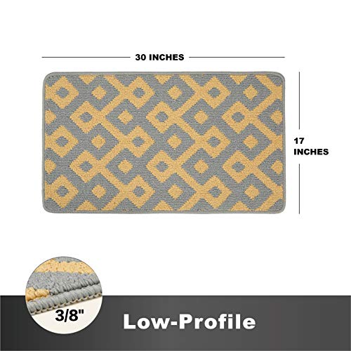 Feishibang Indoor Doormat Rubber Backing Non-slip Door Mat Absorbent Resist Dirt Entrance Front Door Area Rug Machine Washable Low-Profile Modern