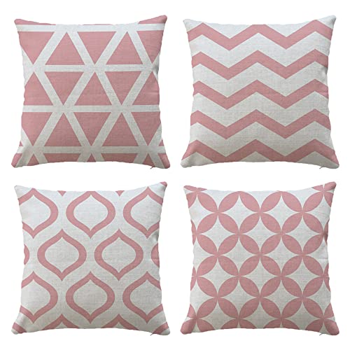 Hangood Waterproof Cushion Covers Outdoor Garden Geometry Set of 4pcs Throw Pillow Case Home Decorative Sofa Protectors Chair Living Room Yellow