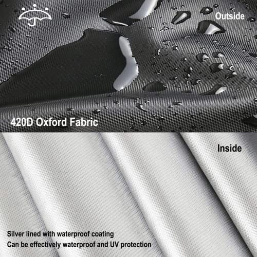 Kingling Deck Box Cover, Outdoor Storage Box Cover Waterproof, Outside Storage Bench Deck Boxes Covers Black (58" L x 33" W x 34" H)