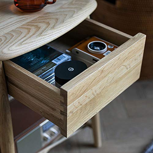 JYDQM Fashion Nightstands White Oak Bedside Table Northern European Solid Wood Small Sized Cabinet Minimalist
