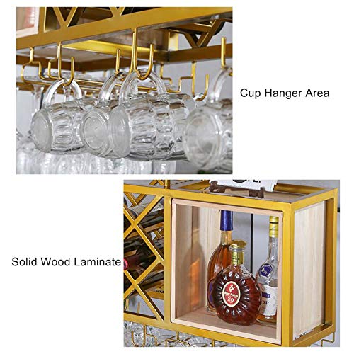 EMISOO Wine Rack Wall Mounted - Wine Racks Adjustable Height, Ceiling Mounted Hanging Wine Bottle Holder, Metal Iron Wine Glass Rack Goblet Stemw