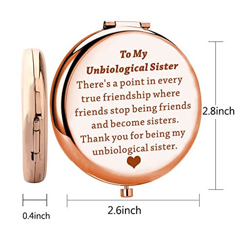 Sister Mirror Gift To My Unbiological Sister Gifts Friendship Gift Non Biological Sister Gifts Travel Makeup Mirror (Sister Mirror)