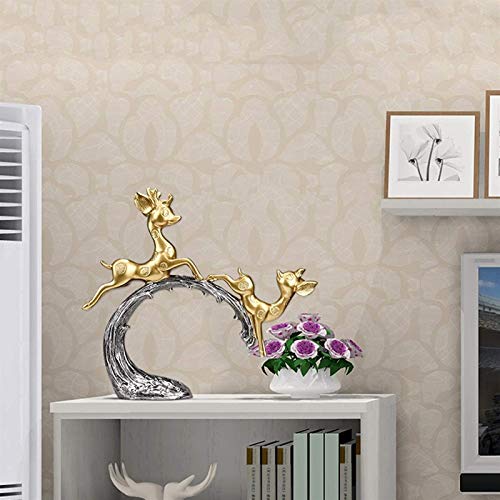 HUANGXING - Modern Creative Couple Deer Craft Decoration Home Living Room Room Wine Cabinet Entrance Deer Statue Home Office Decor Animal Wedding
