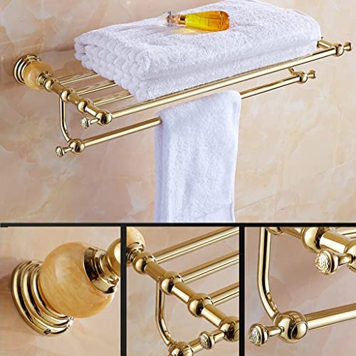 HIGOH Towel Racks,Bathroom Towel Rack Wall Mounted Towel Holder,New Brass and Jade Bathroom Accessories,Towel Holder,Towel Bar,Towel Rack,Bathroo