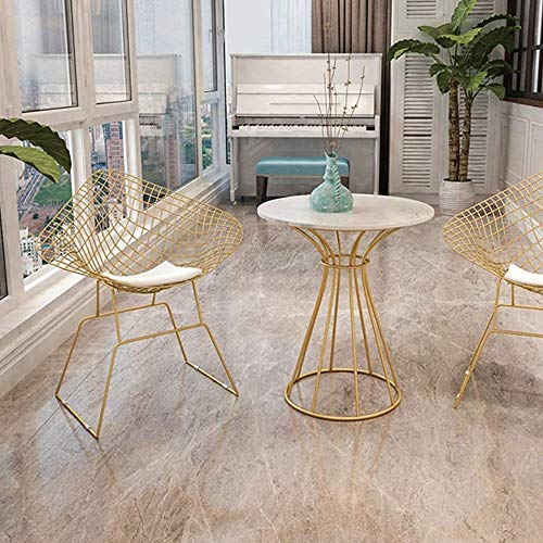 JYDQM Nordic Side Table Simple Marble Round Living Room Sofa Bedside Table, Sturdy and Stable Construction