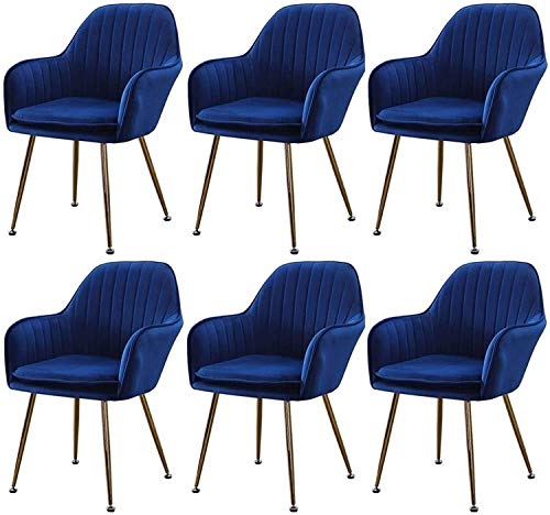 Modern Kitchen Dining Room Chairs Dining Chairs Set Of 6,Velvet Upholstered Kitchen Armchair with Sturdy Metal Legs Kitchen Living Room Lounge Co