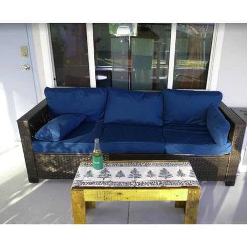 FLYMEI Patio Cushion Covers, Water Resistant Outdoor Cushion Cover Replacement, Patio Sofa Cushion Covers Only Outdoor Couch Cushion Covers (22''