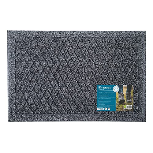 JVL Dirt Defender Scraper Door Mat 40 x 60 cm, Squares, Beige