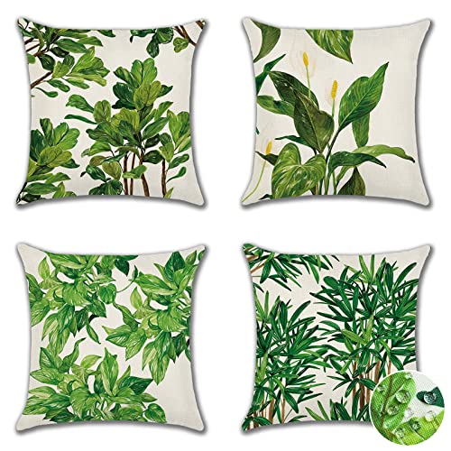 Ohok Outdoor Waterproof Cushion Covers 45x45 cm Pack of 4 Decorative Throw Cushion Covers Cushion Case for Sofa Couch Bed Living Room Indoor Outd