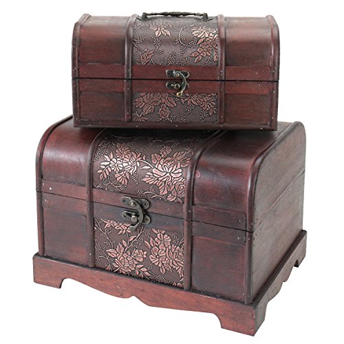 HMF 6406-135 Wooden Treasure Chest | 35 x 25 x 20 cm | Large | Portugal