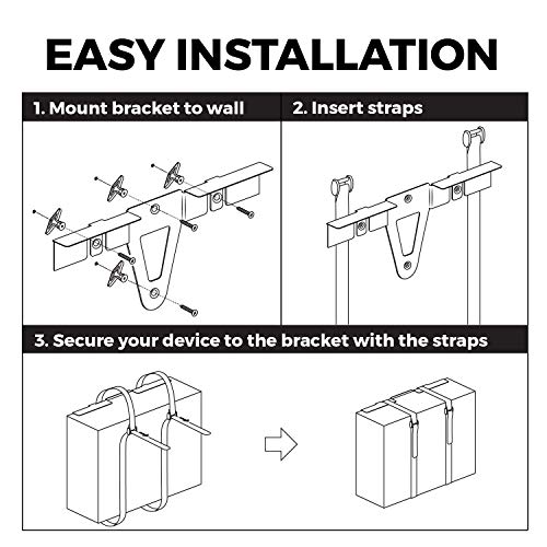HumanCentric Universal Wall Mount (Black) | Adjustable Mount for Cable Boxes, DVD Players, Routers, Modems, and More