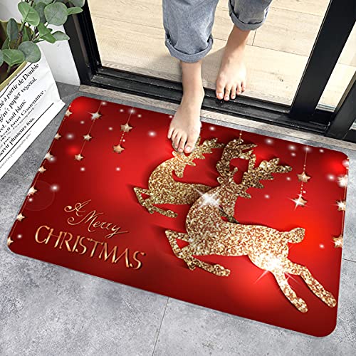 Smavles Door Mat, 2 Pieces Christmas Carpet Welcome Door Mats Christmas Decorations Christmas Party Supplies Party Decor Gifts Durable Door Mat f