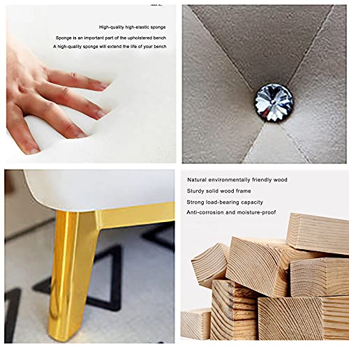 Luxurious Crystal Button Storage Bench,Velvet Upholstered End of Bed Bench,Modern Decoration Furniture Living Room Footrest Entryway Shoe Bench-D