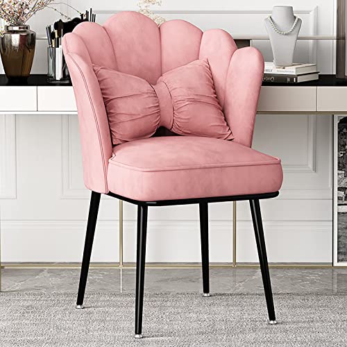 office chair gaming chair computer chair Velvet Vanity Chair with Black Legs,Modern Wide Side Dining Chairs No Wheels Upholstery Cute Make Up Cha
