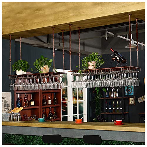 Stylish Simplicity Wine Bottle Holder Vintage Iron Inverted High Glass Rack Bar Floating Rack Adjustable Height Kitchen Cutlery Bottle Holder Win