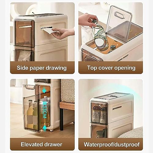OPSREY 2/3/4-Drawer Mobile Storage Cabinet, Small Bathroom Storage Cabinet for Small Spaces, Over The Slim Toilet Paper Storage Cabinet for Skinn