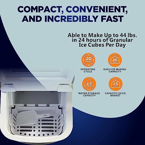 Shykey countertop ice machine Ice Maker Home Use Outdoor Use 24lbs Mini Ice Maker Fast Cube Countertop for Home/Office/Bar Electric Portable Ice