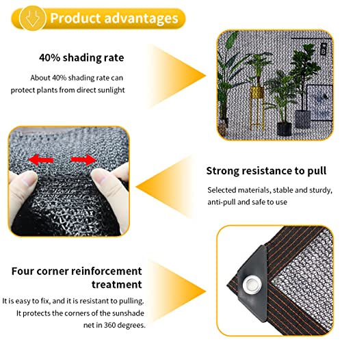 Storystore 40% Shade Cloth Greenhouse Shading Net with Grommets, 2x 4M Sunblock Shade Cloth for Garden, Pergola, Patio Plants, Greenhouse, Chicke